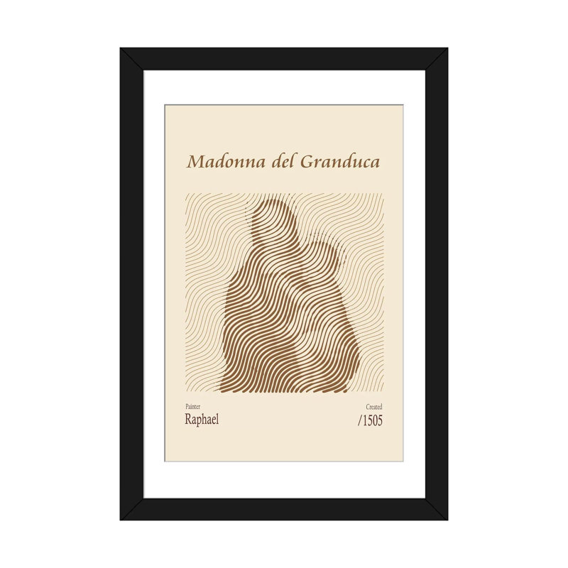 Madonna Del Granduca - Raphael, reproduction d'art sur toile encadrée, 24" x 16", Framed Paper, Black