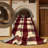 Machine Washable Checkered Red Area Rug