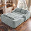 Canapé-lit d'angle modulaire 2 pièces, chenille, assise profonde, convertible, aucun assemblage requis, bleu-gris-272536191