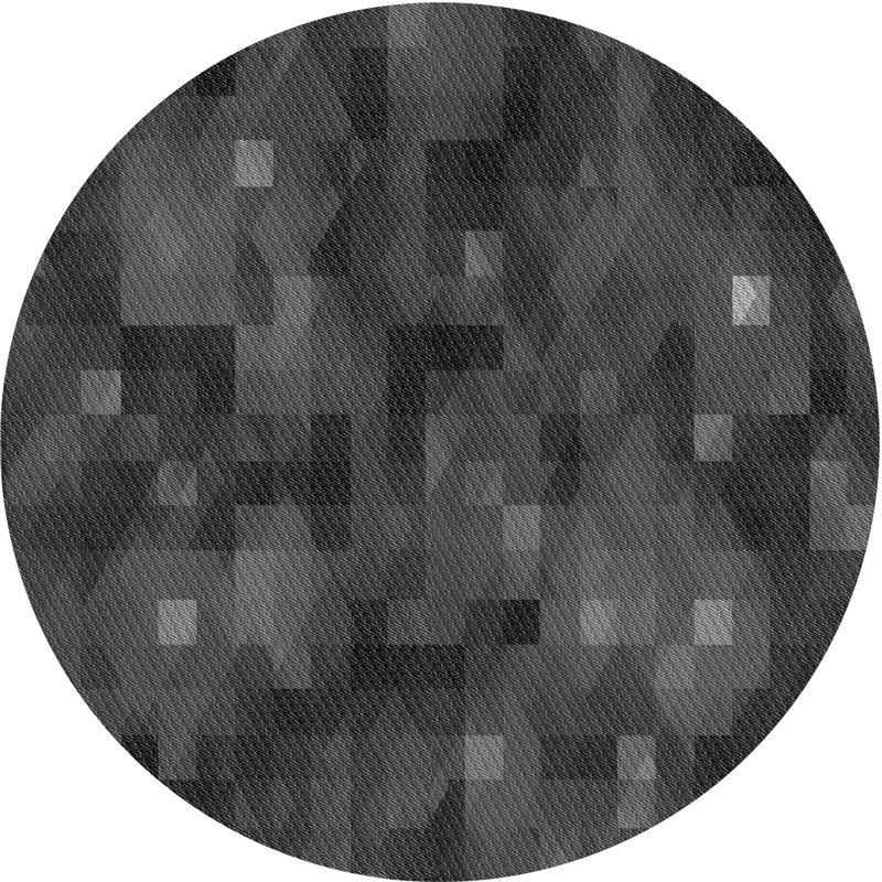 Tapis 100% gris à motif lavable à la machine 2989, Rond 4 pi