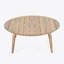 Table basse d'extérieur ronde en bois d'acacia, finition bois naturel