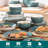 24 Piece Handmade Stoneware Dinnerware Set - Service for 6-65804300