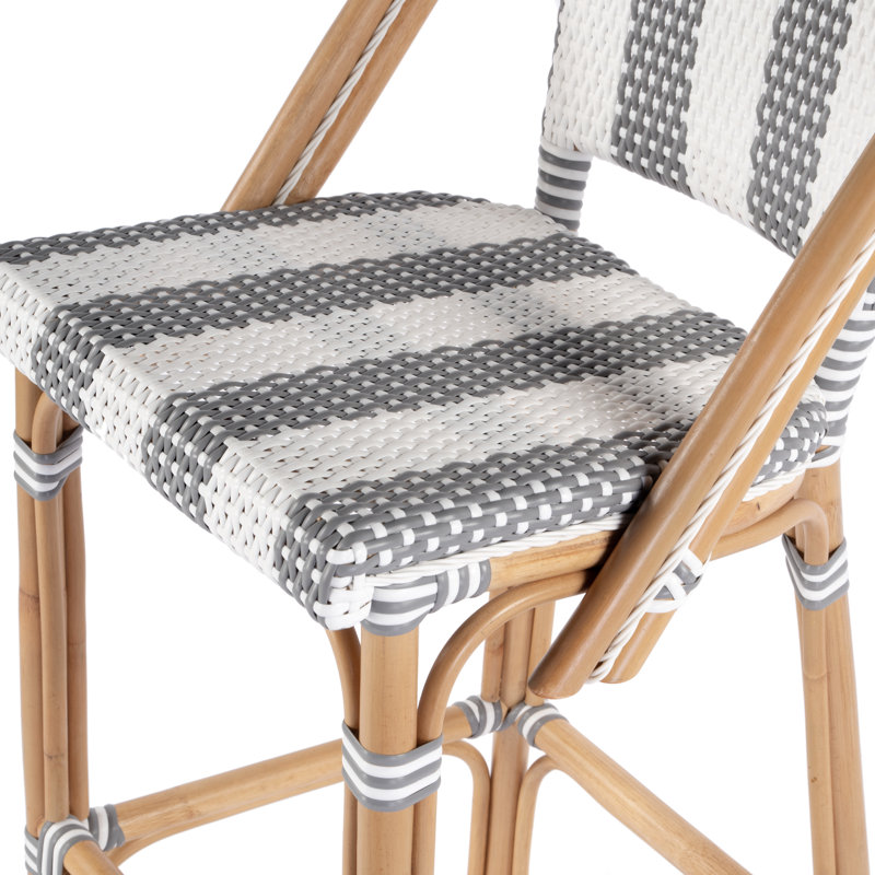 28" Bar Stool, Gray/White