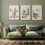 «Vintage Countryside Forest Mountain River Nature Landscape», art mural sur toile 3 pièces-91874915-91874917