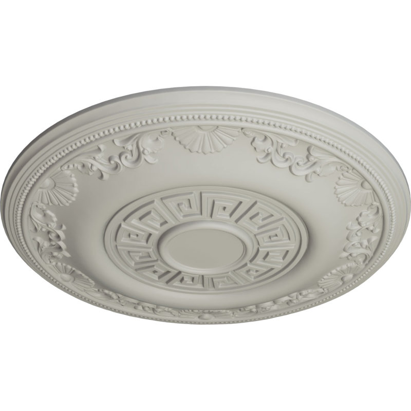 25 médaillons de plafond Nestor de 25 7/8 po x P 2 1/4 po (convient aux auvents jusqu'à 5 po), Pot de crème