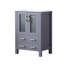 Meuble-lavabo gris foncé 24 po X P 18,25 po D, avec plateau en céramique blanche-117970989-117970992