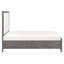 Mobilier de chambre à coucher Grand lit plateforme, gris avec rangement: Lit