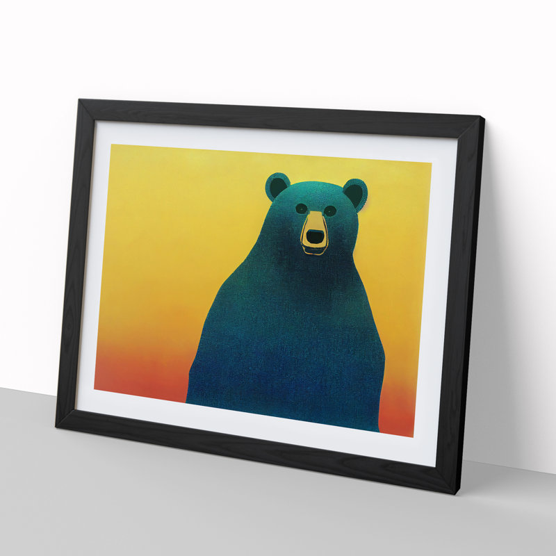 Great Bear - Single Picture Frame Painting, 46cm H x 64cm W x 2cm D, Black