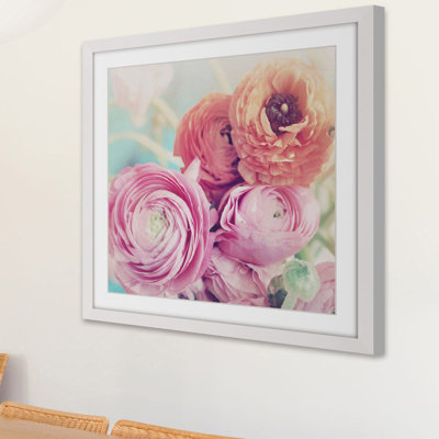« renoncule bouquet », reproduction de photo encadrée