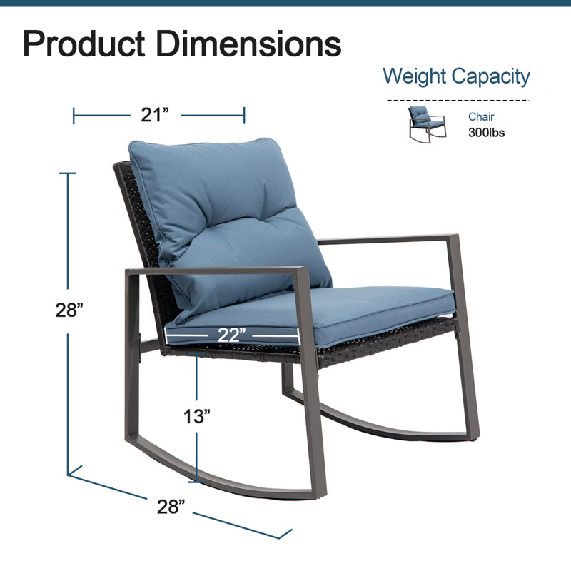 Chaise berçante d'extérieur en osier Jatyra