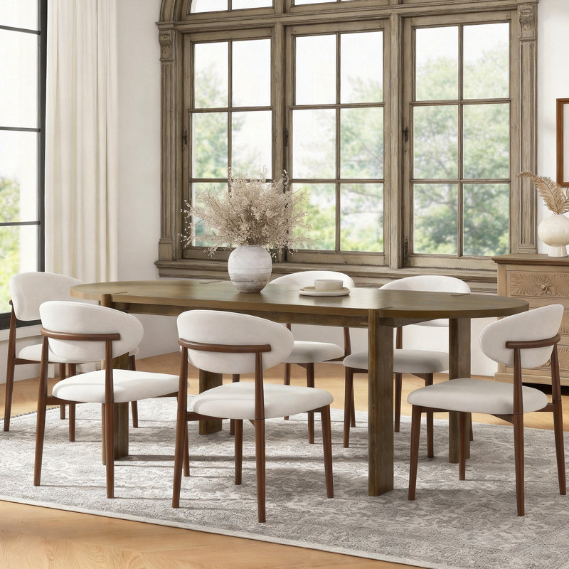 Table de salle à manger ovale en bois L 70,9 po x P 30,4 po avec base en bois