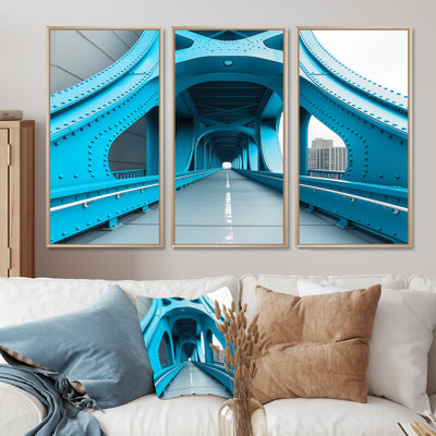 Blue White River Ramp Walkway Bridges " Blue White River Ramp Walkway Bridges " 3 - Pieces