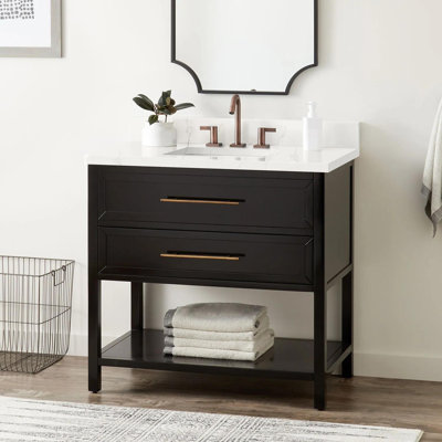 36" Robertson Single Bathroom Vanity Set with Rectangle Undermount Sink