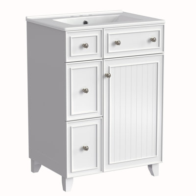 24-Inch Bathroom Vanity Cabinet with Ceramic Sink