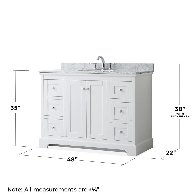 Ensemble de meuble-lavabo simple 48 po Avery, Blanc, Chrome poli