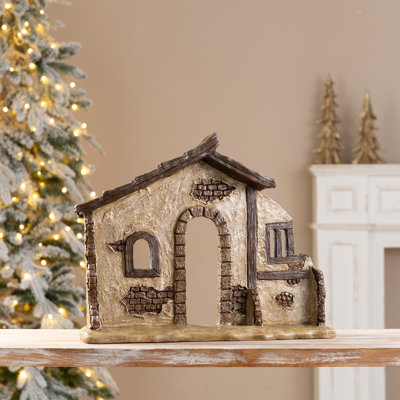 11.5"H Resin Nativity Scene Stable Creche