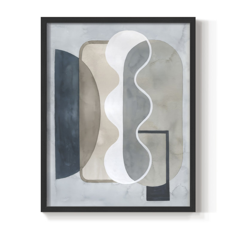 Shapes and Shadows I, reproduction encadrée - bois massif, H 15 po x l 12 po, Noir