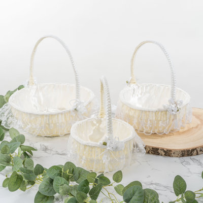 Ensemble de 3 paniers à fleurs ronds 3 pièces
