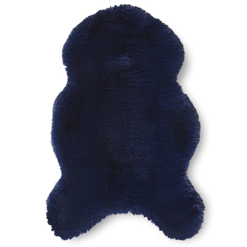Lehi area rug Table Tufted Navy, Sheepskin  60 x 90cm