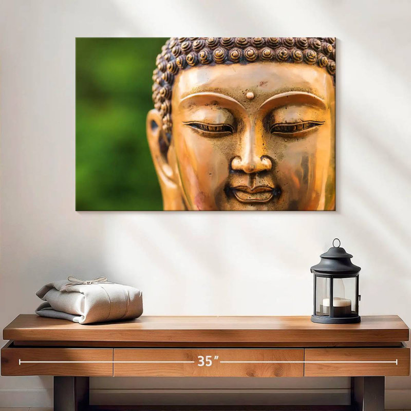 Adella Golden Buddha Head, 16" H x 24" W