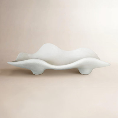 Sagebrook Home's Kelsi Quartz-Inspired 20" White Resin Tray - Perfect for Elegant Table Settings