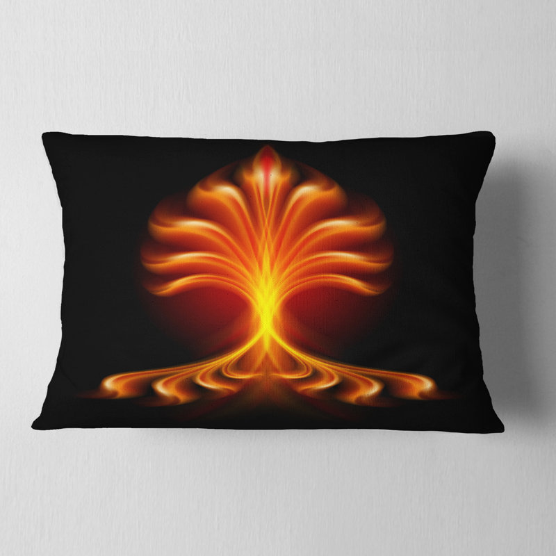 Fleur de feu fractale - coussin à imprimé floral
