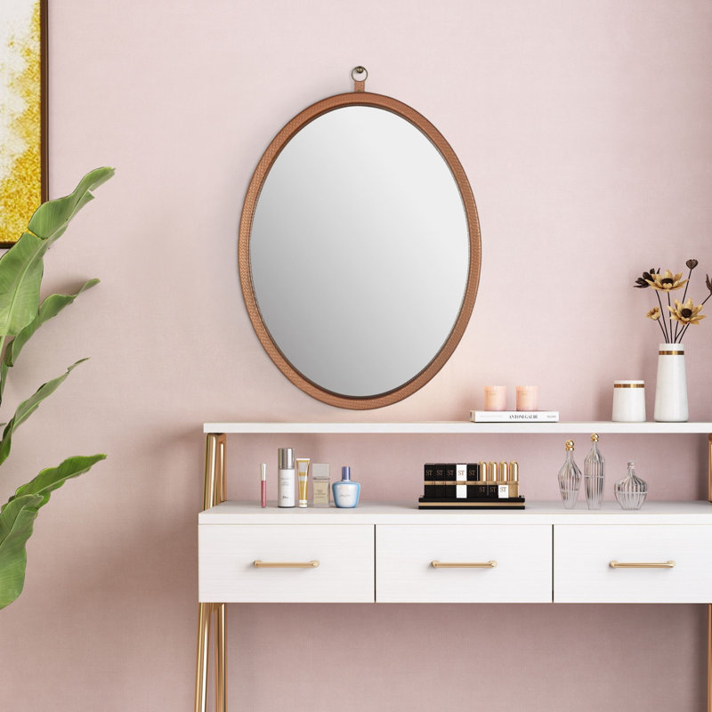 Miroir mural 23,62 po x 29,92 po en polyuréthane, Champagne