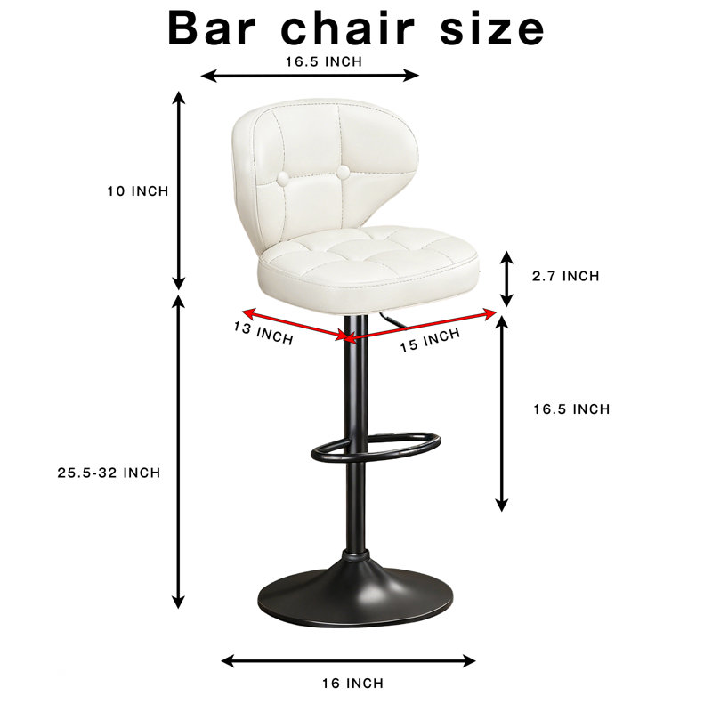 Ensemble de 6 tabourets de bar pivotants réglables avec dossier et repose-pieds, chaises de bar rembourrées à hauteur de comptoir pour îlot de cuisine, blanc
