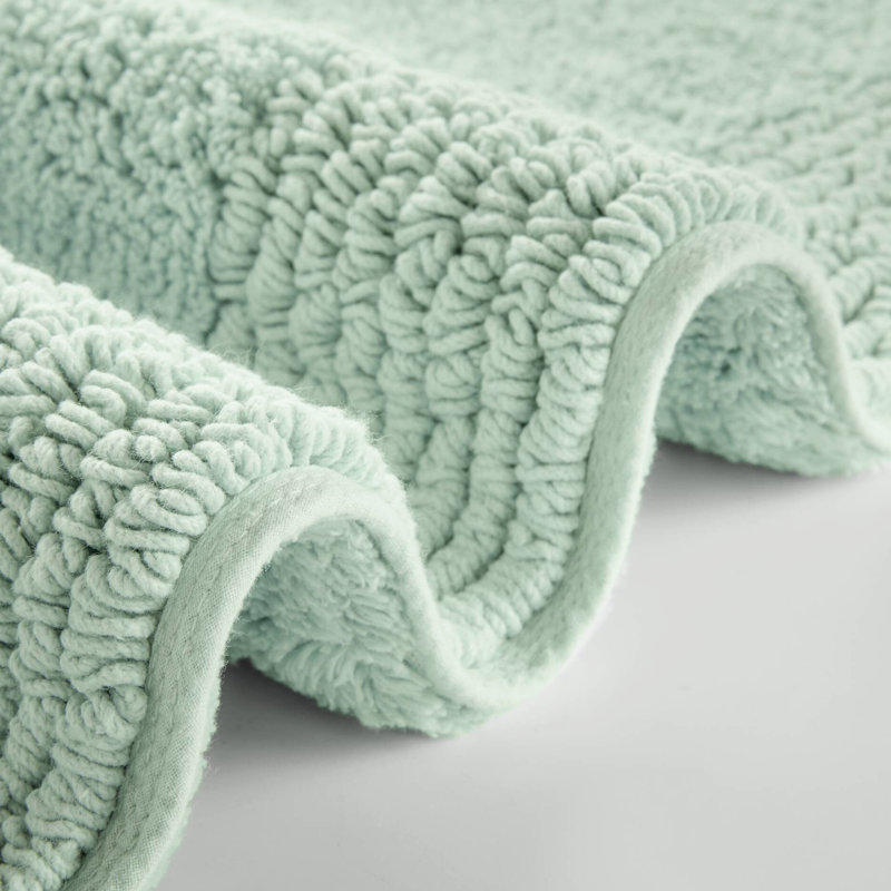 Tapis pour salle de bain réversible 100% coton 24 x 44 po 3000 g / m² - lourd, lavable à la machine, facile d'entretien