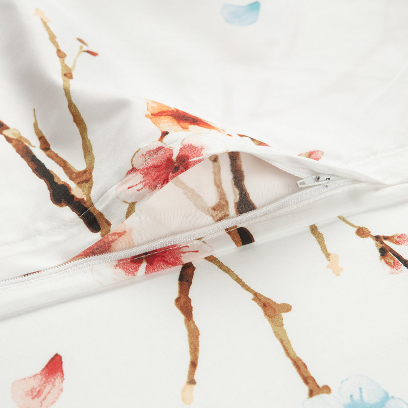  Ensemble de housse de couette ultra doux en cerisier réversible Sakura, Housse de couette grand et 2 taies décoratives