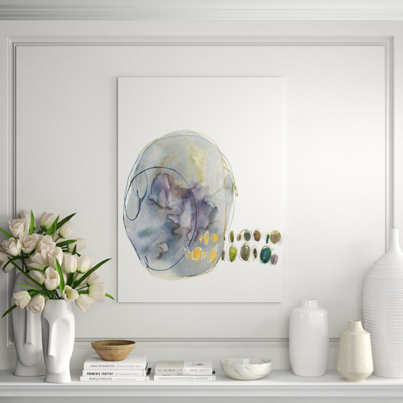 Modern Abstract V Painting by Sara Brown, Glass Framed Custom, 34" H x 24" W