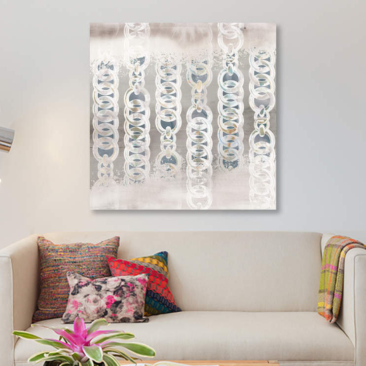 «Chainink I», impression sur toile, H 12 po x l 12 po x P 0,75 po, Toile tendue, Pas de tapis