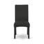 L'ensemble de table de cuisine 9 pièces se compose d'une table rectangulaire et de 8 chaises de salle à manger en tissu de lin noir avec dossier rembourré au fini noir sablé.-1140759556