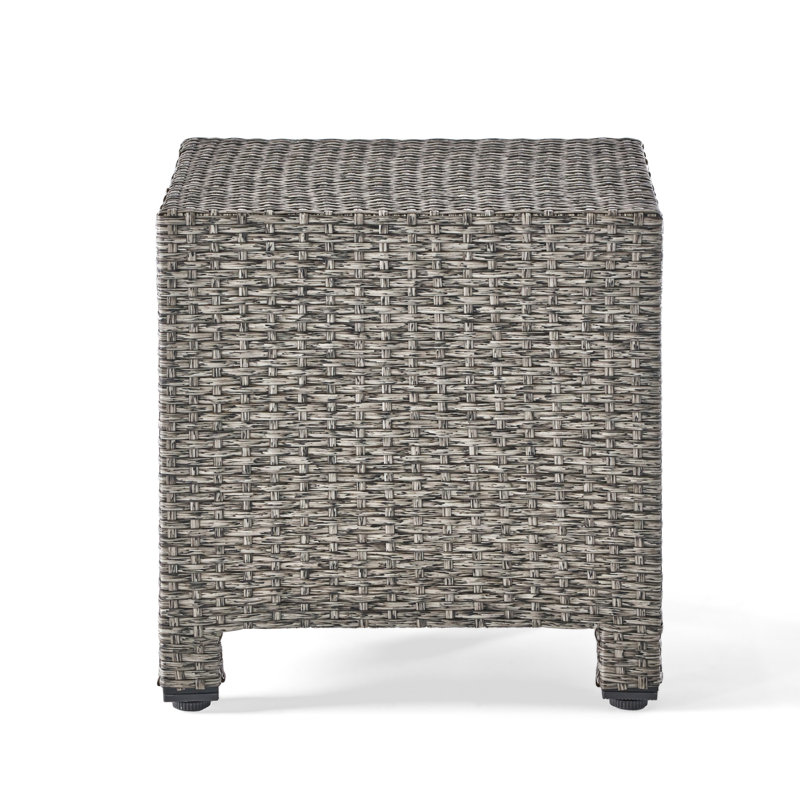Outdoor 19" Cast Aluminum Side Table, Black