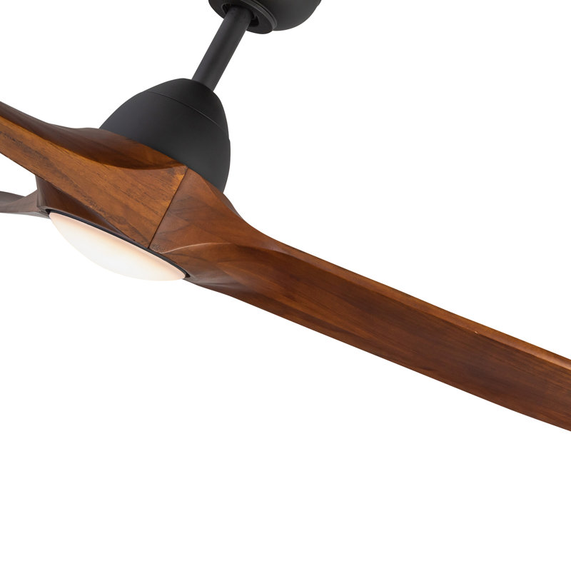 Baylor Smart LED Downrod Ceiling Fan, Dark Walnut
