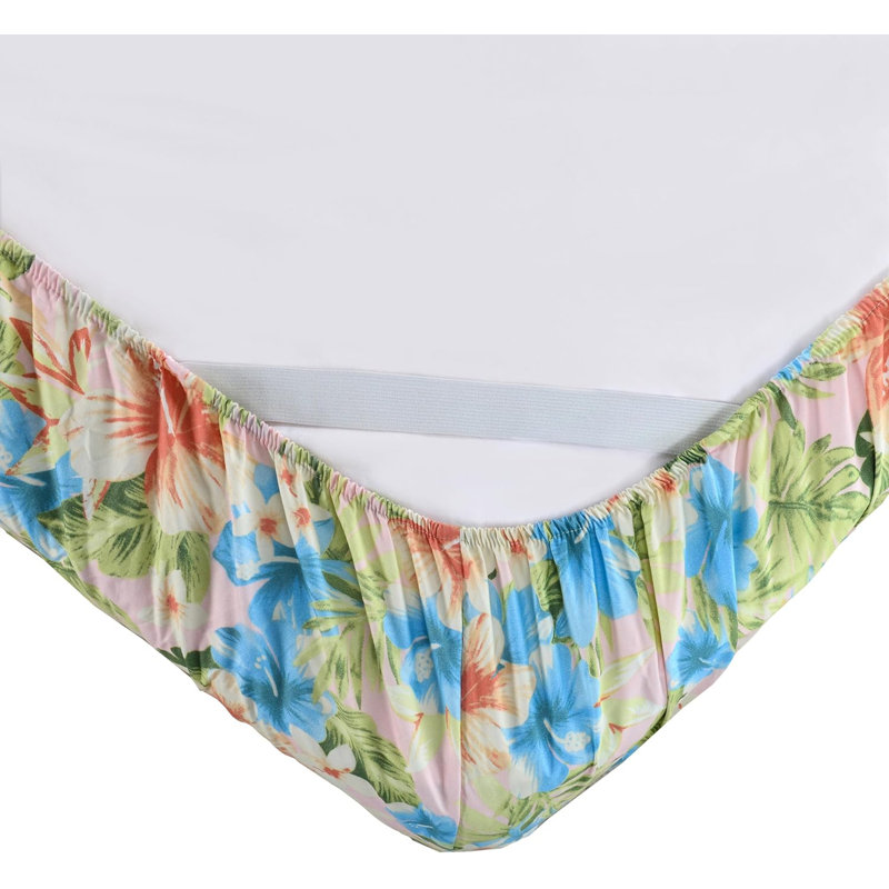 Elegant Comfort Softest And Coziest 6-Piece Sheet Set - 1500 Premium Hotel Quality Microfiber - Deep Pocket, Wrinkle Resistant 6-Piece Floral Magnolia Pattern Bed Sheet Set,
