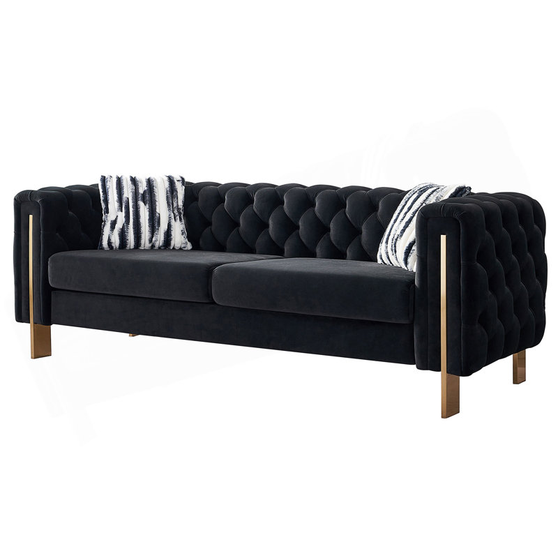 Canapé de salon Chesterfield, Noir