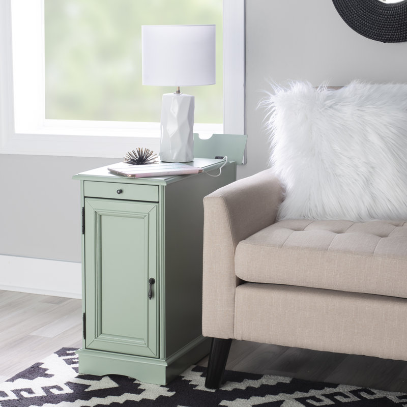 Table de bout avec rangement 24 po Bankhead, Turquoise