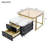 2-in-1 Square Nesting Coffee Table with Wheels & Drawers, Stackable Side Table with High Gloss Marble Grain Top, End Table Set with Brown Tempered Glass for Living Room, -1168859218