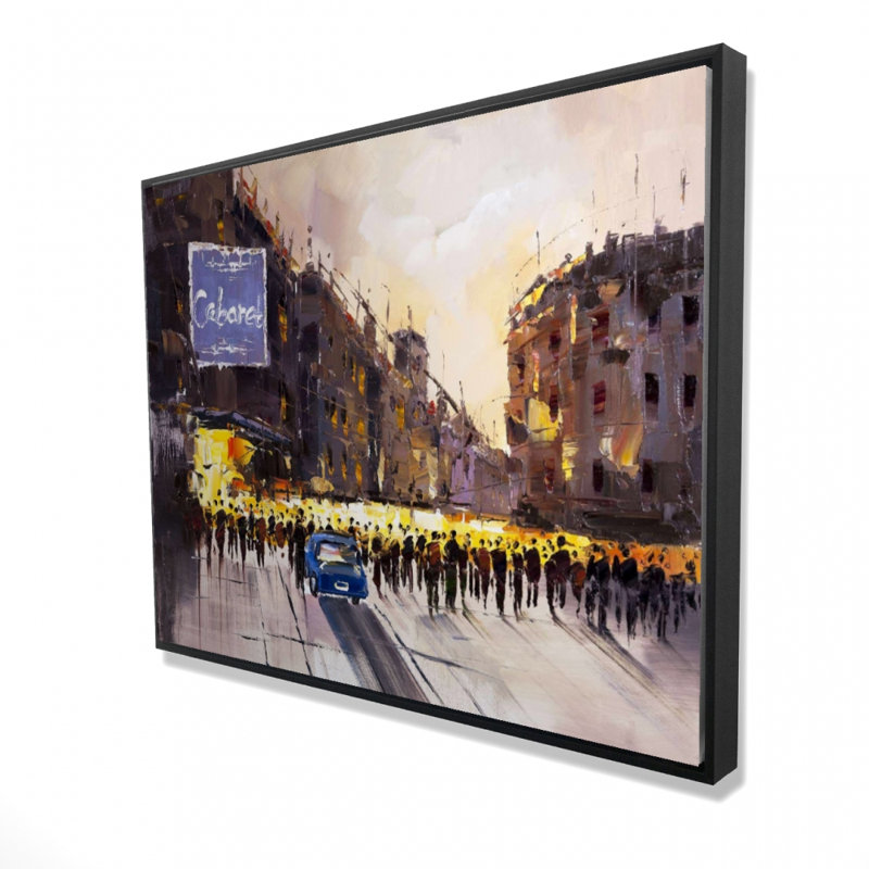 «Abstract City With A Bue Car», reproduction d'art sur toile