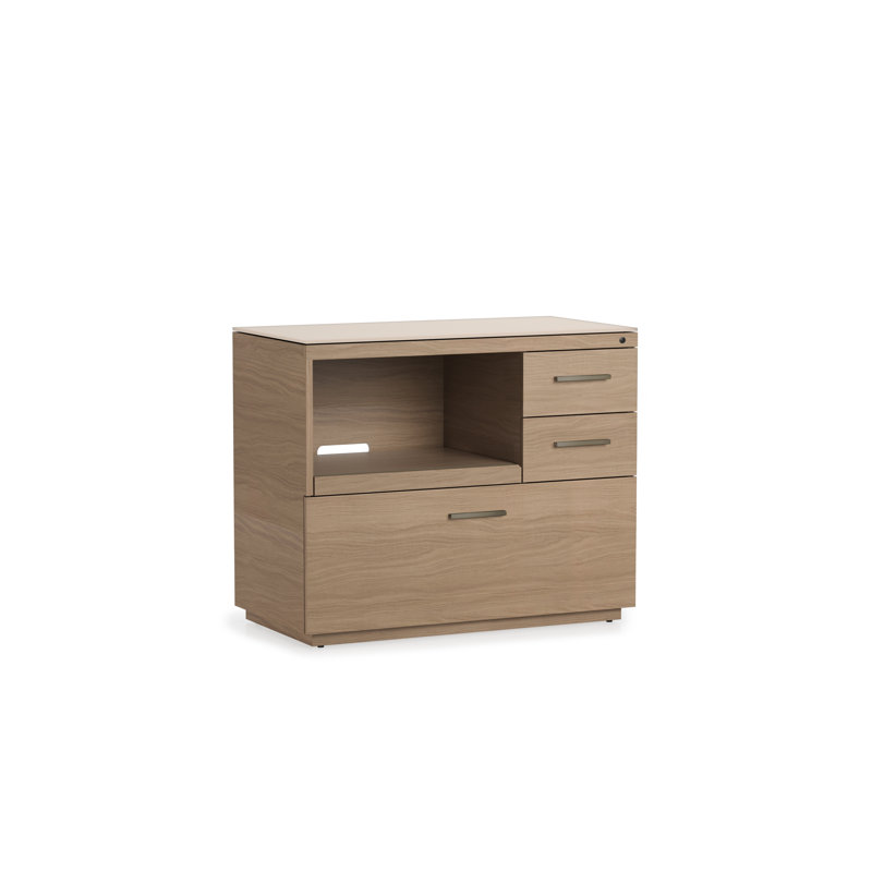 Sequel Studio Multifunction Credenza - 6617, Neo Oak/Bronze