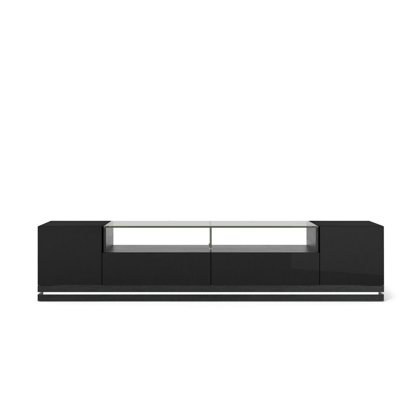 Graidy TV Stand for TVs up to 70", Black Gloss / Black Matte