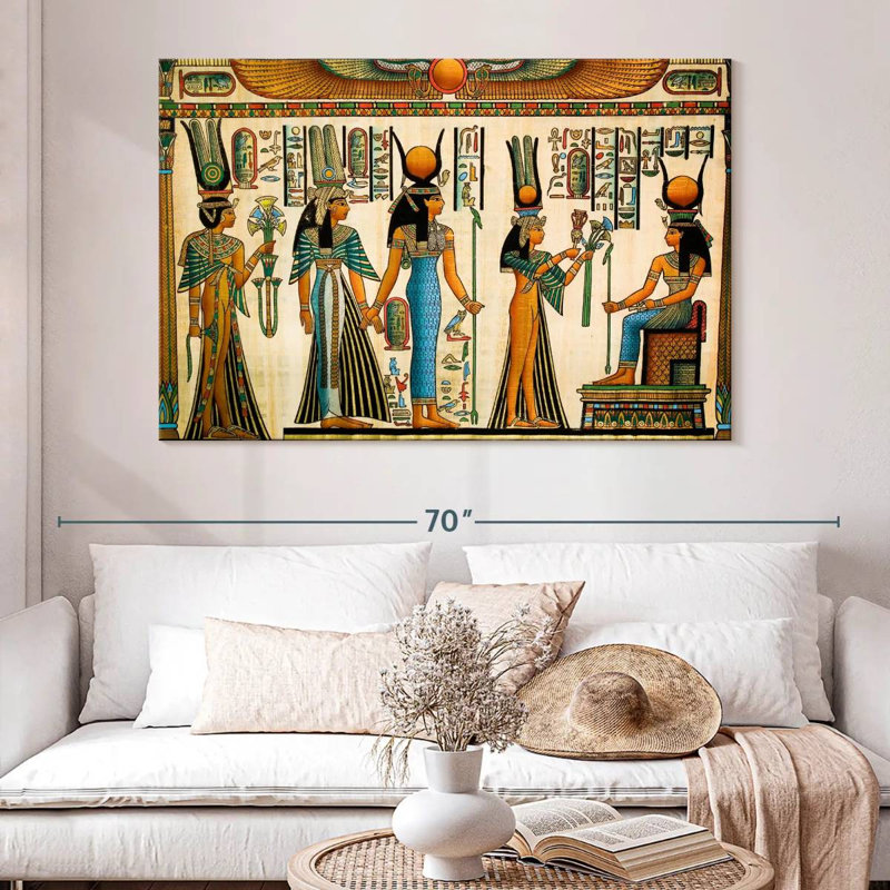 Leisha Ancient Pharaoh Papyrus, 34" H x 51" W