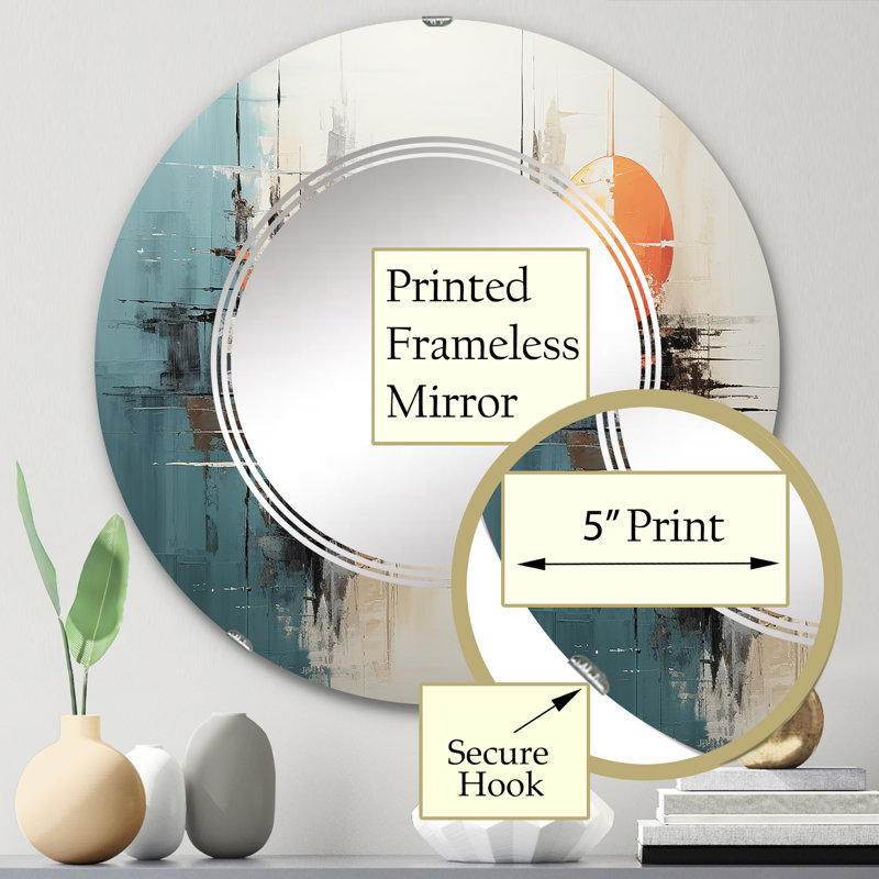 Warnfried - Miroir mural moderne rond, 24 po x 24 po