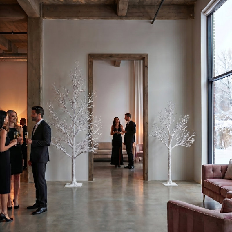 96'' Faux Tree, White