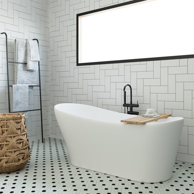 Milan 66.9'' L Freestanding Soaking Bathtub
