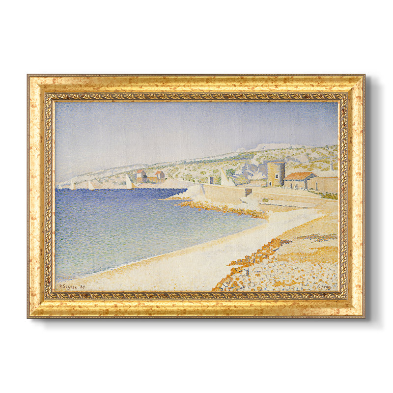La jetée à Cassis, Opus 198, 1889 - Paul Signac - Toile encadrée sur mesure, 16x22 INNER SIZE, Framed Canvas