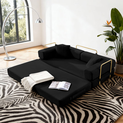 Boneless 4-in-1 Folding Convertible Sleeper Sofa Bed, Folding Floor Mattress Compression Couch