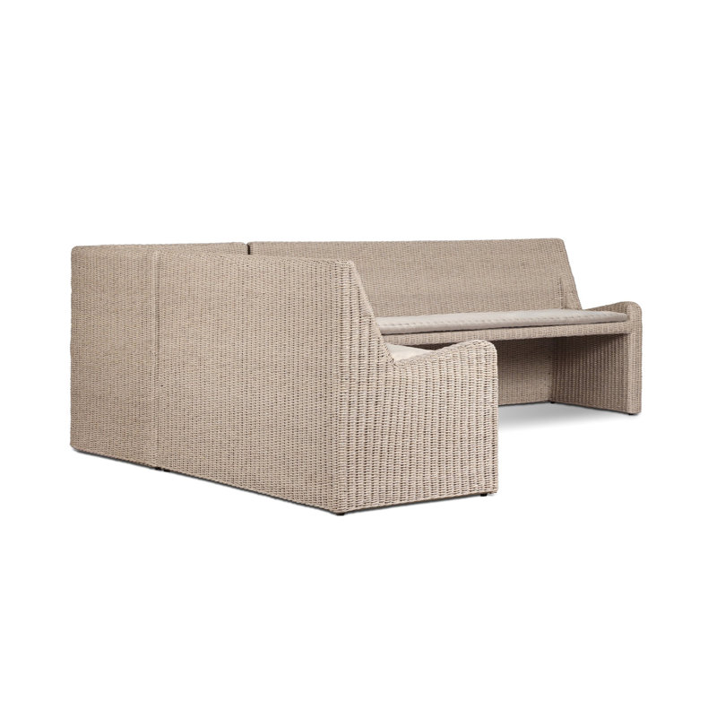 Senna Outdoor L-Shape Dining Banquette, Left Hand Facing