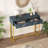 Console Table Entryway Table, Modern Sleek Console Table With Storage, Narrow Console Table With Two Drawers With Stripe Design For Living Room Hallway Entryway, White-1505746242